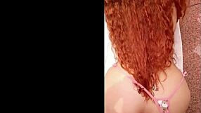 Slut's Bikini Pushed Aside for Deep Ass Fucking by Pool