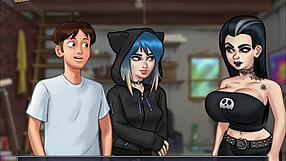 Summer fun with small-boobed teens in animated porn
