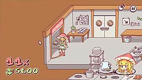 3D hentai game featuring kinky waitress with monster cock