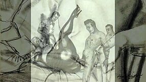 Vintage Erotic Drawings Bring Retro Sensuality to Life in Comic Style