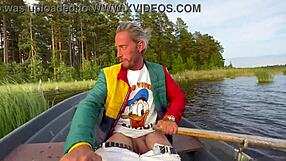 funny outdoor sex on a lake boat with my amateur partner.