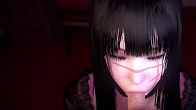 Chainsaw man in 3D cartoon bondage