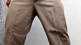 the hot teacher in costume says, 'watch me spank and jerk off in this gay session'