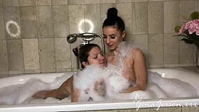 Nelly Kent And Gina Gerson Passionately Fucking In The Bathroom.