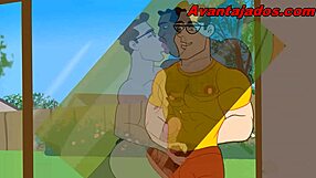 sexo gay desenho with brazilian passive negão in wild cartoon fun, ya know