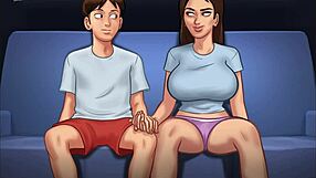 Shaved Pussy Rides Monster Cock In Cowgirl Position During Summertime Saga Adventure