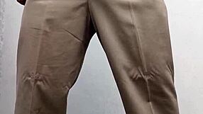 the hot teacher in costume says, 'watch me spank and jerk off in this gay session'