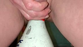 can you believe this milf gets fucked with a bowling pin until she squirts?