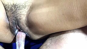 Hairy ass cheerleader gets creampied in missionary position