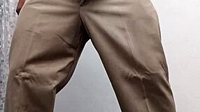 the hot teacher in costume says, 'watch me spank and jerk off in this gay session'