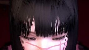 Chainsaw man in 3D cartoon bondage