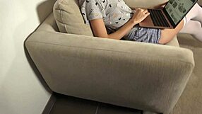 hey, caught her masturbating and got lucky!