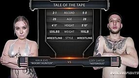 Kaiia Eve battles Cody Carter in naked sex fight
