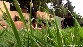 Why is this beautiful milf swinger getting banged outdoors?