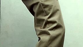 the hot teacher in costume says, 'watch me spank and jerk off in this gay session'