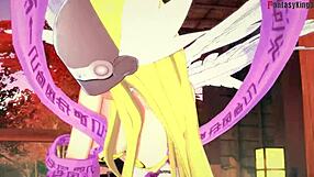 Angelwomon evolves to get fucked in pov! digimon fantasy hentai