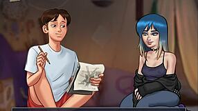 In summertime saga 89, the small-titted character engages in erotic ass play