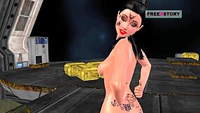 Watch cute Indian bhabhi in 3D hentai masturbating with banana – sexy poses!