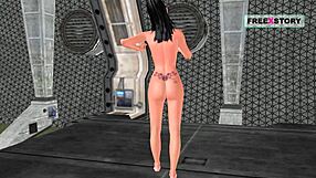 Watch cute Indian bhabhi in 3D hentai masturbating with banana – sexy poses!