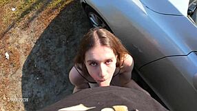 Amazing Fuck On Road Trip Leaves Petite 18+ Girlfriend's Pussy Dripping With Cum After Clothes Rip