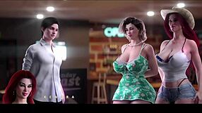 3D animated stepmoms and aunties in hot interracial action