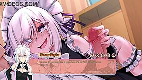 Hentai with a shemale character named Nanase giving a handjob