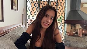 Busty teen gets her big cock lover's satisfaction