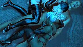 Hey, check this out, a guy spooning two ladyboys while they give him a wild hentai blowjob!