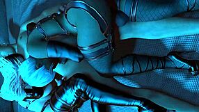 Hey, check this out, a guy spooning two ladyboys while they give him a wild hentai blowjob!