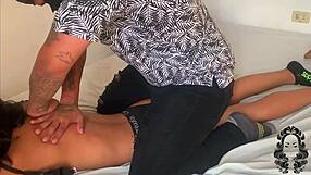 Horny Latina Stepsister Enjoys Ebony Massage On Her Ass And Natural Tits.