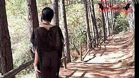 i'm a gothic elf with natural tits masturbating in the forest, feeling so horny