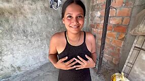 Hardcore sex with neighbor after laundry and tit washing