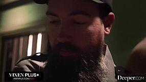 Anna Claire Clouds begs for every inch of his monster cock. She gets handcuffed for deeper blowjob.