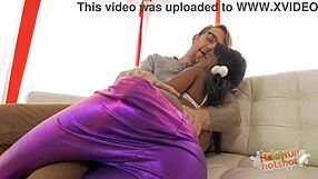 Sarah Banks deep throating Bryan's white cock roughly