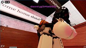 Cheating Roblox girl sneaks off to ride a massive black cock