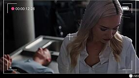 stunning blonde doctor gets used hard, begging for cock in a frozen time creampie