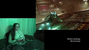 Naked brunette plays deadspace part 8.