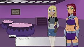 Teen Titans parody with suggestive anime action