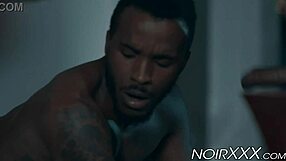 Bodybuilder hunk fucks ass in threesome with big black cock