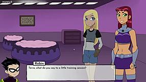 Teen Titans parody with suggestive anime action