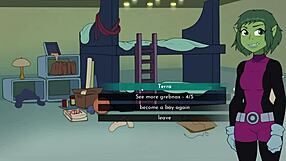 Teen Titans parody with suggestive anime action