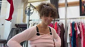 Exclamatory Fucking a Fan from the Thrift Shop! Bent Over Doggystyle with Blowjob and Cum