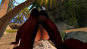 Second life black man fucks asian stepsister on the beach