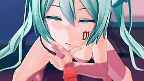 Miku Receives Detailed Blowjob Animation