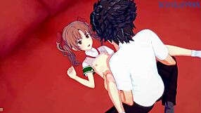 Mikoto Misaka, Kuroko Shirai, Kazari Uiharu, Toma Kamijo in wild railgun hentai sex
