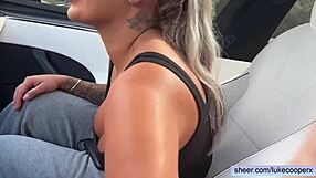 Big Tits Hayley Davies Fucks Huge Cock in Car with Sloppy Action