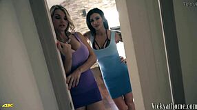 busty milfs gotta pay the rent by sucking cock vicky vette and melissa lynn