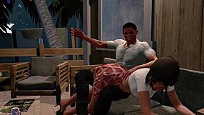 Jack and Emma receive spanking in paradise hentai