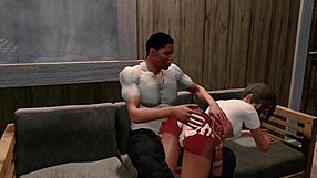 Jack and Emma receive spanking in paradise hentai