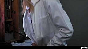 stunning blonde doctor gets used hard, begging for cock in a frozen time creampie